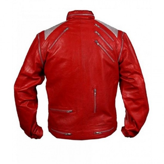 Beat It Michael Jackson White Leather Jacket