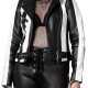 Beetlejuice Striped Gothic Punk Vegan Leather Jacket