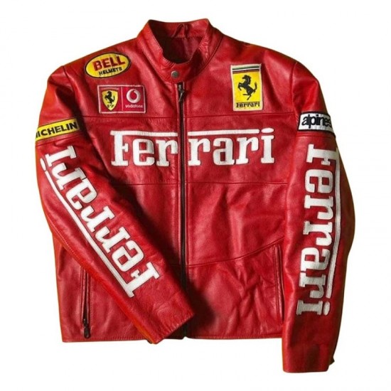 Bell Ferrari Red Leather Jacket