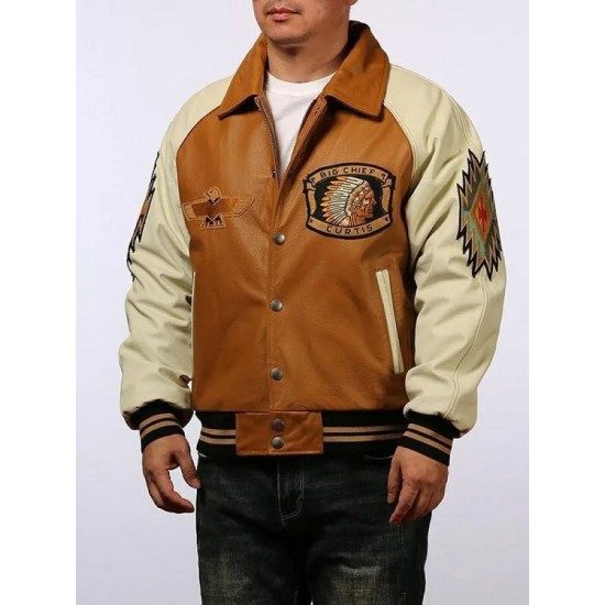 Big Chief Curtis Leather Bomber Jacket