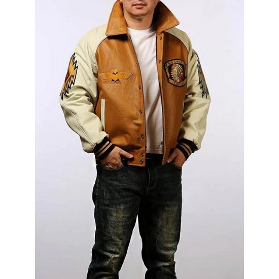 Big Chief Curtis Leather Bomber Jacket