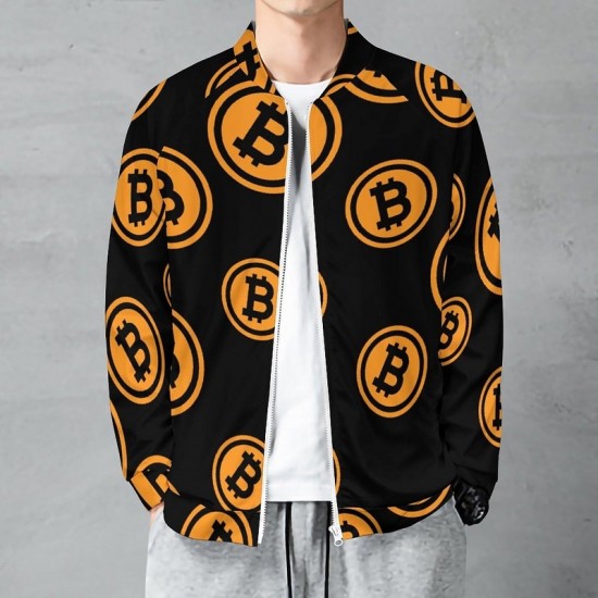 Bitcoin Logo Bomber Jacket