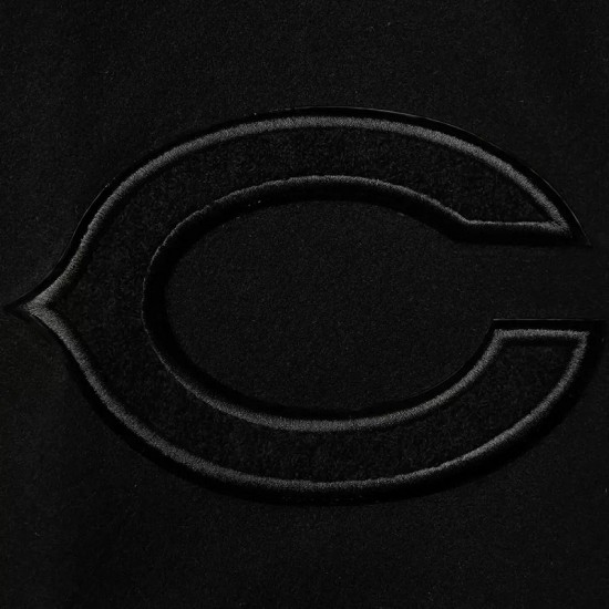 Black Chicago Bears Logo Varsity Jacket