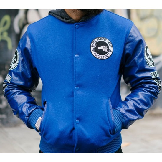 Black Panther Blue Varsity Jacket