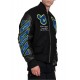 Black Varsity Hammer Wool And Leather Bomber Jacket