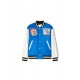 Blue College Off White Varsity Jacket