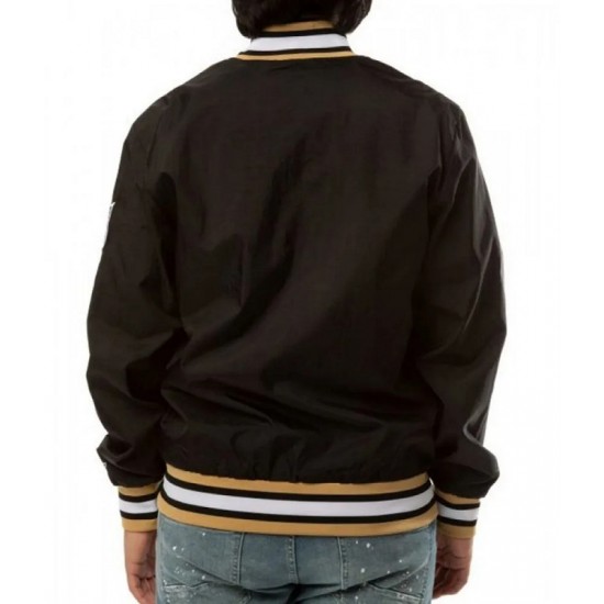 Bomber New Orleans Saints Black Satin Jacket