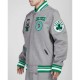 Boston Celtics Crest Emblem Heather Grey Varsity Wool Jacket