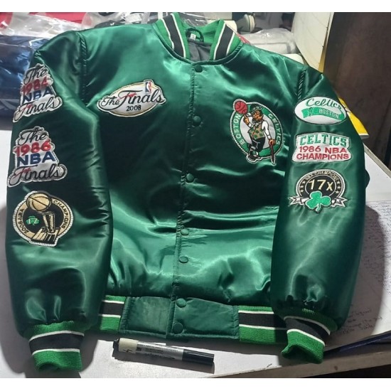 Boston Celtics Dark Green Satin Jacket