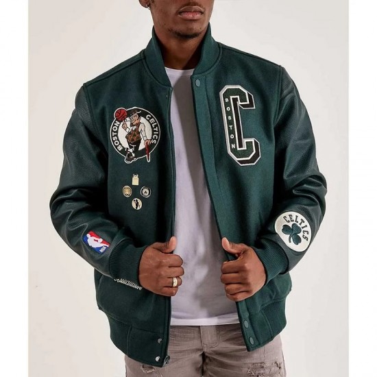 Boston Celtics Dark Green Varsity Jacket