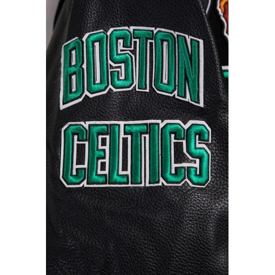 Boston Celtics Retro Classic Rib Black Wool Varsity Jacket