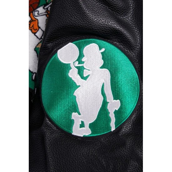 Boston Celtics Retro Classic Rib Black Wool Varsity Jacket