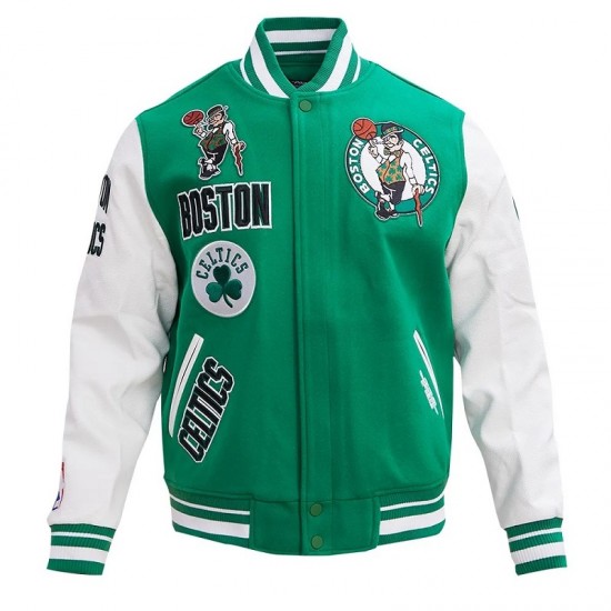 Boston Celtics Retro Classic Rib Green Wool Varsity Jacket