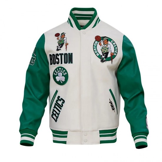 Boston Celtics Retro Classic Rib Wool Varsity Jacket