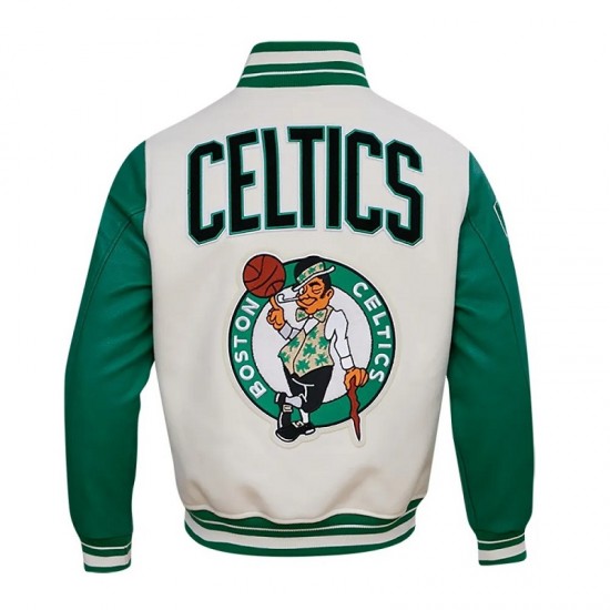 Boston Celtics Retro Classic Rib Wool Varsity Jacket