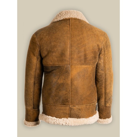 Bradpit Men Brown Aviator Jacket