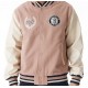 Brooklyn Nets NBA Lifestyle Beige Varsity Jacket