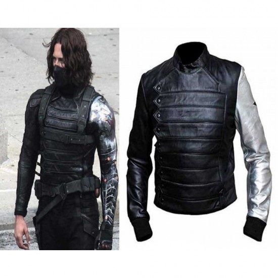 Bucky Barnes Silver Sleeves Winter Soldier Jacket