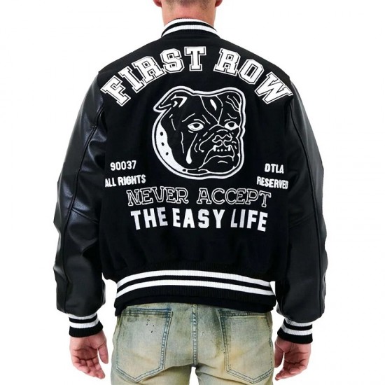 Bulldog First Row Black Varsity Jacket