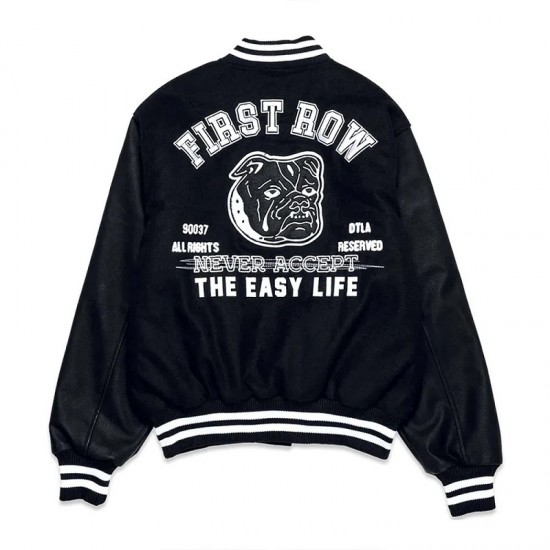 Bulldog First Row Black Varsity Jacket