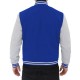 Button Up Blue And Grey Varsity Baseball Jacket