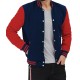 Button Up Blue And Red Varsity Baseball Jacket