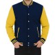 Button Up Blue And Yellow Varsity Baseball Jacket