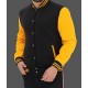 Button Up Yellow And Black Varsity Baseball Jacket