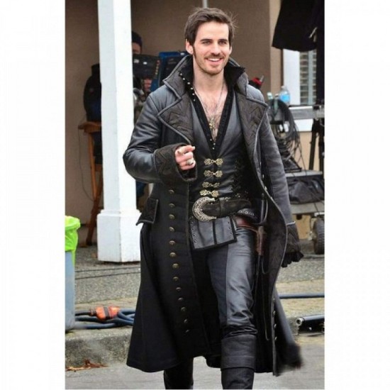 Captain Hook Leather Trench Coat