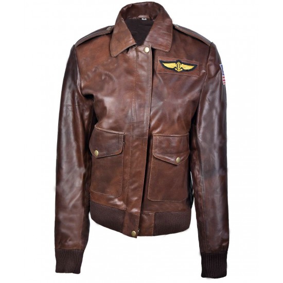 Captain Marvel Carol Danvers Leather Flight Bomber Jacket