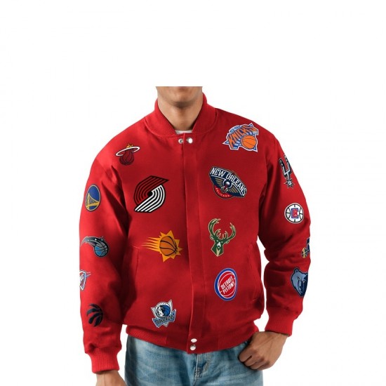 Carl Banks NBA Twill Red Collage Jacket