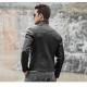 Casual Slim Fit Plain Leather Jacket