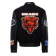 Chicago Bears Black Biker Varsity Jacket