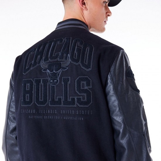 Chicago Bulls NBA Patch Black Varsity Jacket