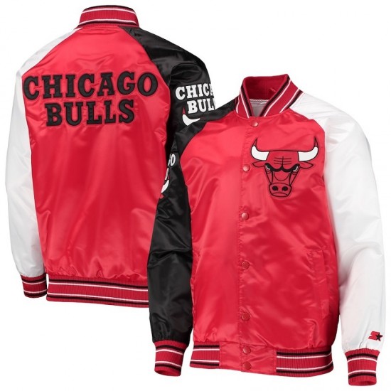 Chicago Bulls Starter Reliever Varsity Satin Raglan Jacket