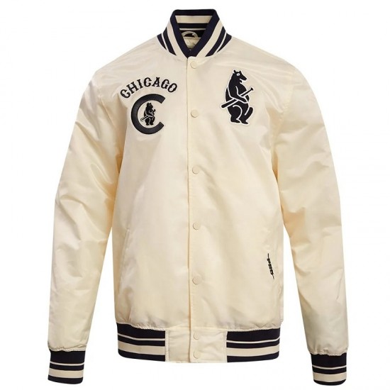 Chicago Cubs Off White Satin Jacket A Fan Must-Have