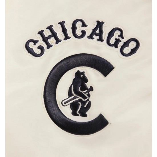 Chicago Cubs Off White Satin Jacket A Fan Must-Have