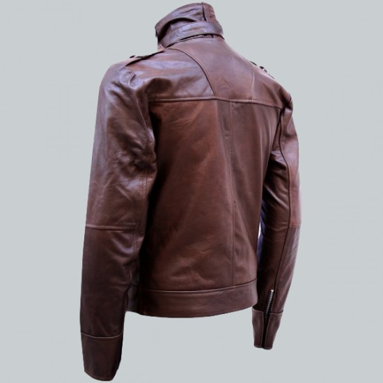 Chocolate Brown Leather Jacket Men's