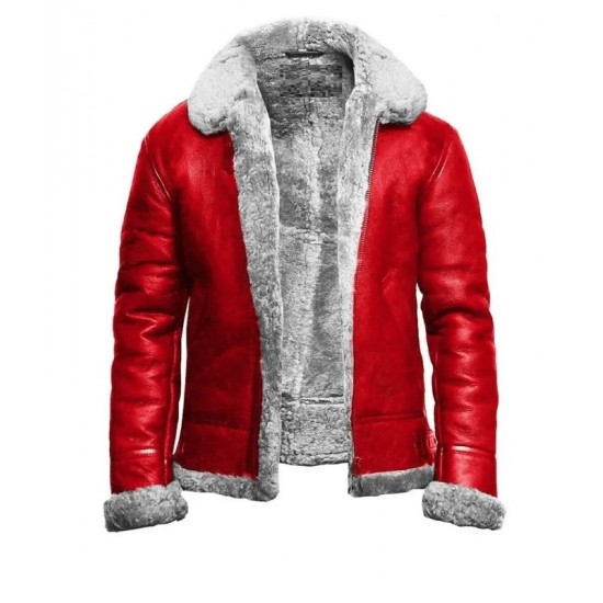 Christmas Red Leather Jacket