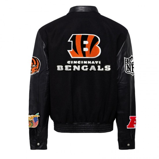 Cincinnati Bengals Black Biker Varsity Jacket