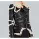 Classic Black Leather Shearling Biker Jacket