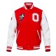 Classic Ohio State University Red and White Wool Varsity Jacket