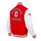 Classic Ohio State University Red and White Wool Varsity Jacket