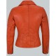 Classic Orange Mila Kunis Women Leather Jacket