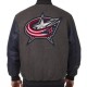 Columbus Blue Jackets Letterman Grey and Blue Jacket