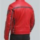 Columbus Red Leather Motorcycle Jacket