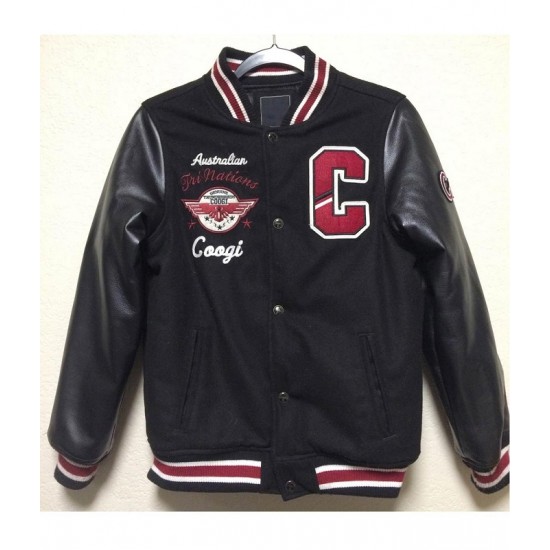 Coogi Australian Black Letterman Jacket