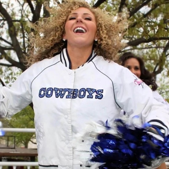 Cowboys Cheerleaders White Bomber Jacket