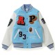 Crazy Patch Bape Wool Varsity Blue Jacket