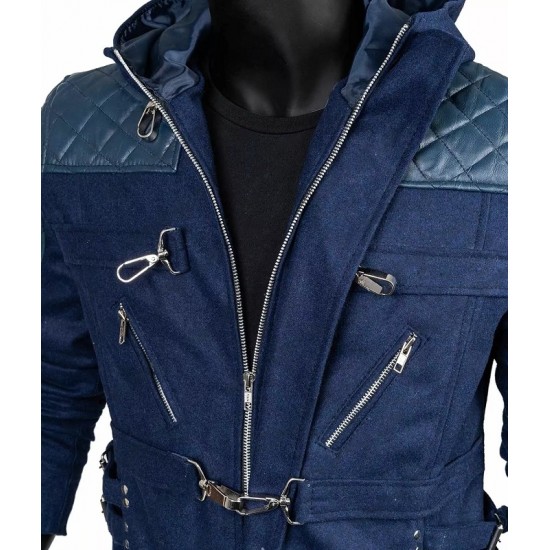 DMC Devil May Cry 5 Nero Blue Trench Hooded Coat Jacket